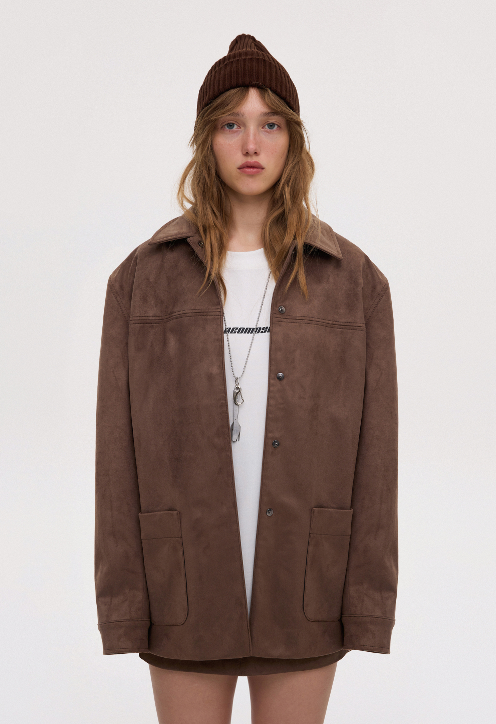 Brown eco-suede jacket