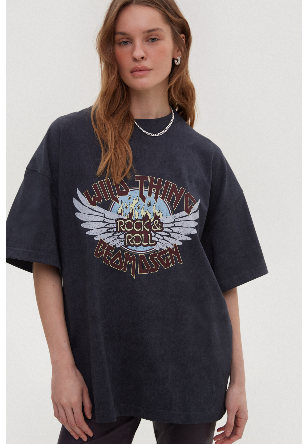 Oversized T-shirt "Wild Things" black vintage