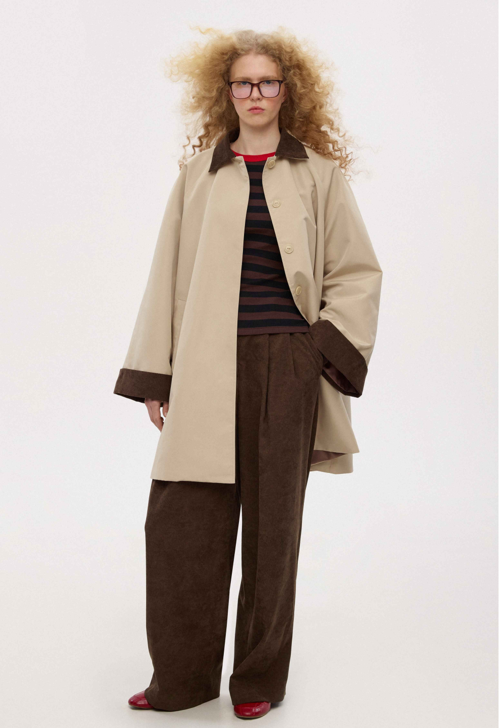 Beige trench coat