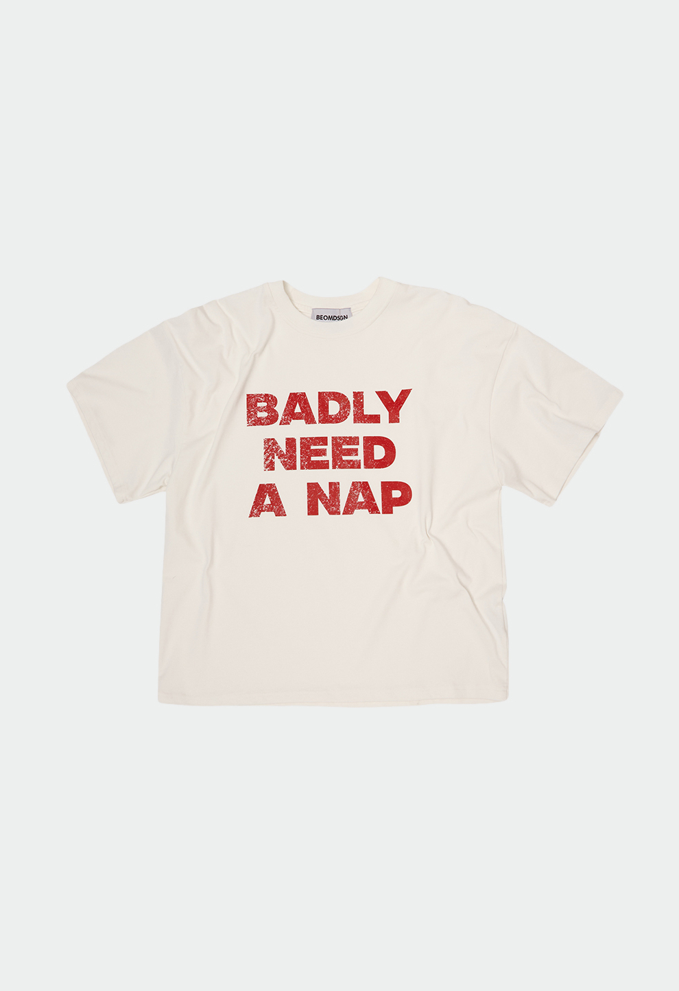 Чоловіча молочна футболка оверсайз NEED A NAP