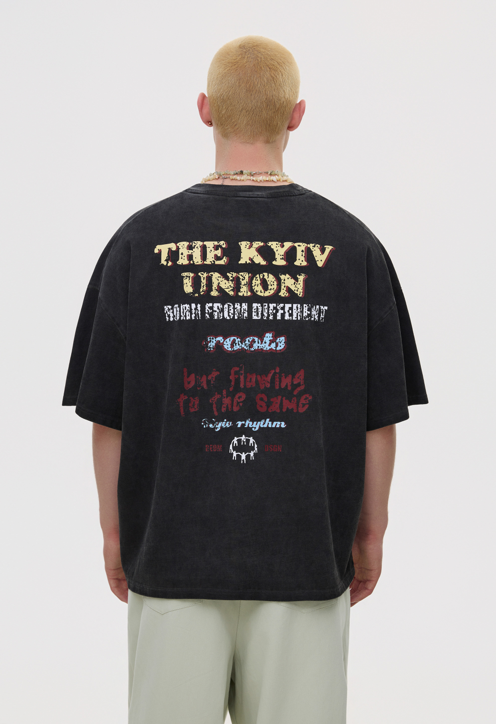 Чоловіча графітова футболка оверсайз KYIV UNION
