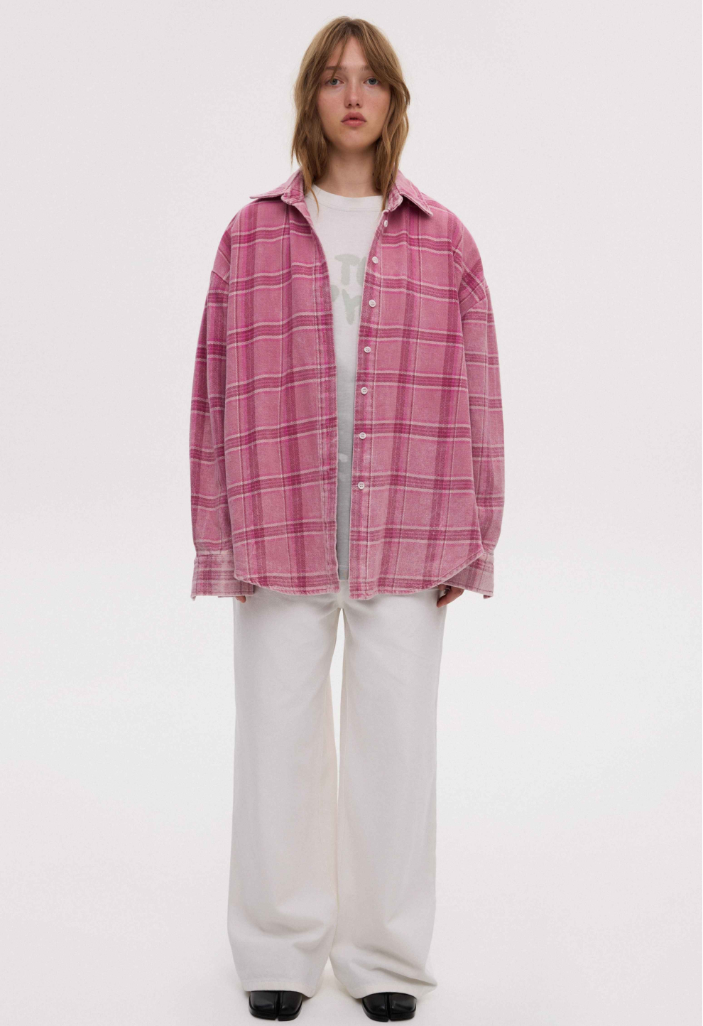 Джинси baggy молочні