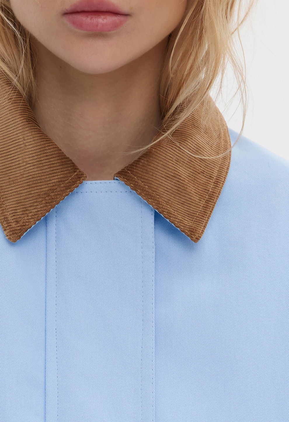 Women’s BEOMDSGN Light Blue Cropped Denim Bomber Jacket