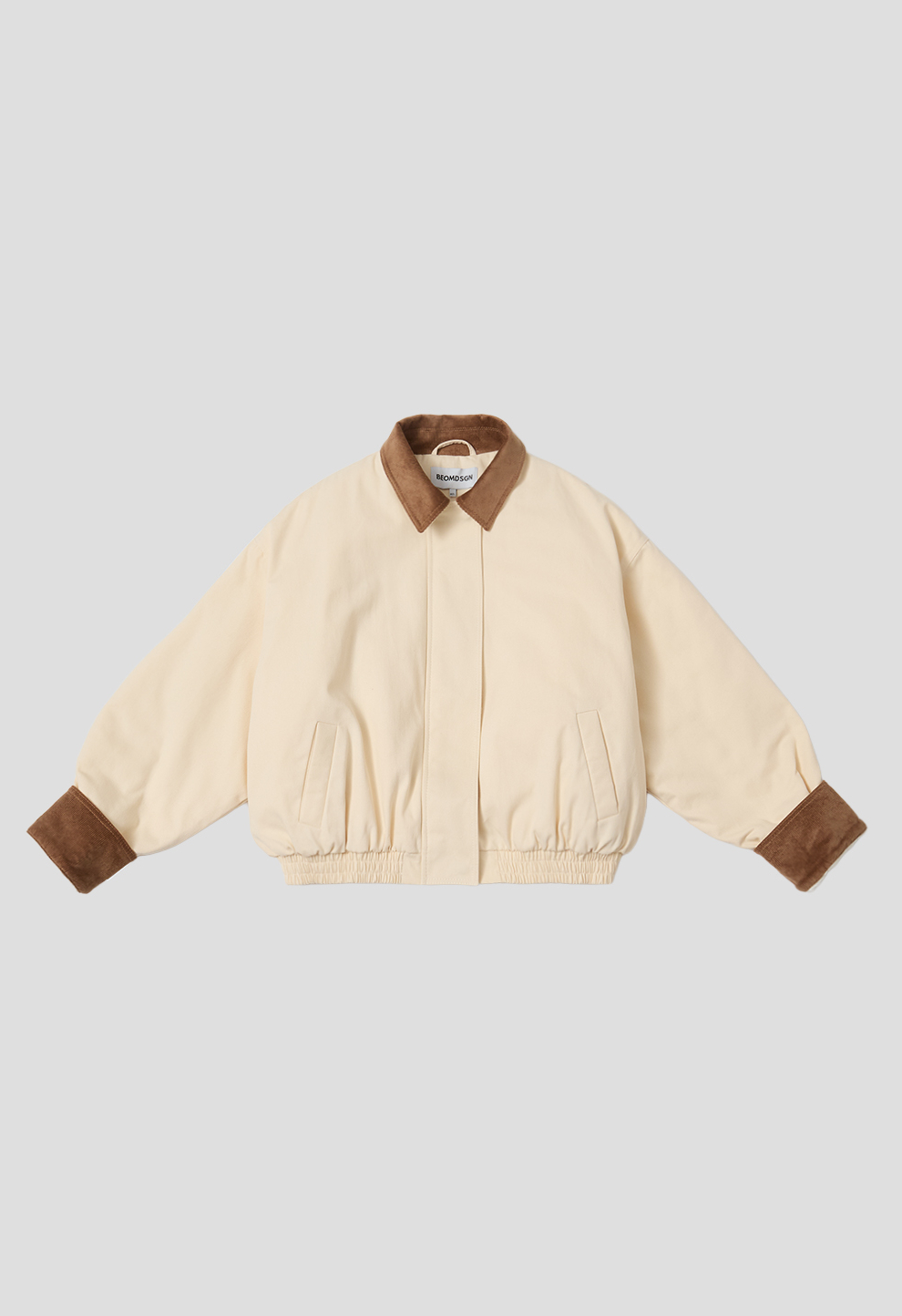 Women’s BEOMDSGN Cream Cropped Denim Bomber Jacket