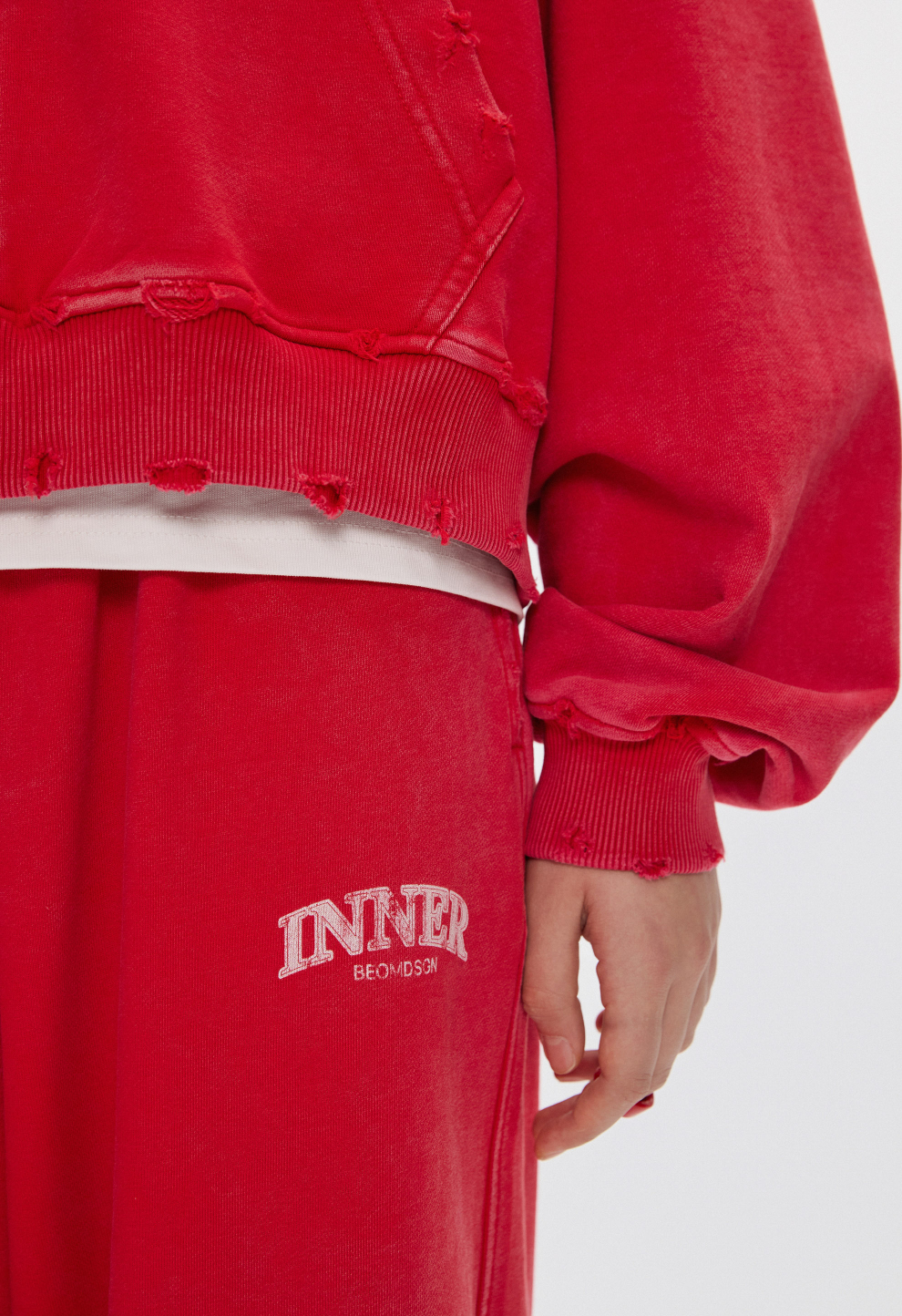 Жіночі джогери Inner у червоному vintage wash кольорі