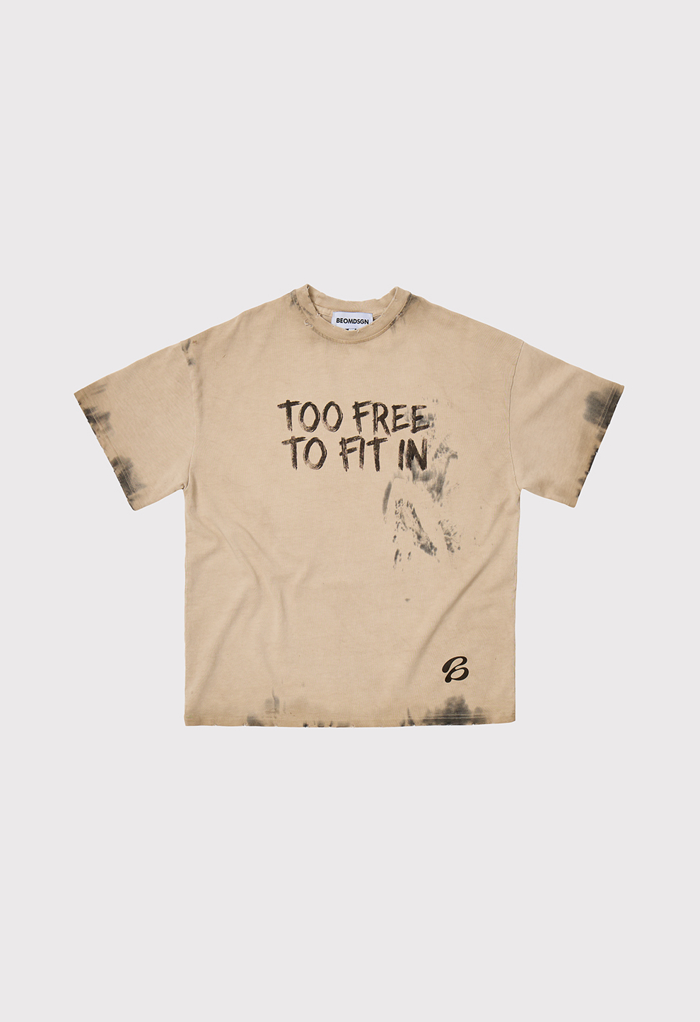 Жіноча футболка оверсайз vintage wash у бежевому кольорі Too Free