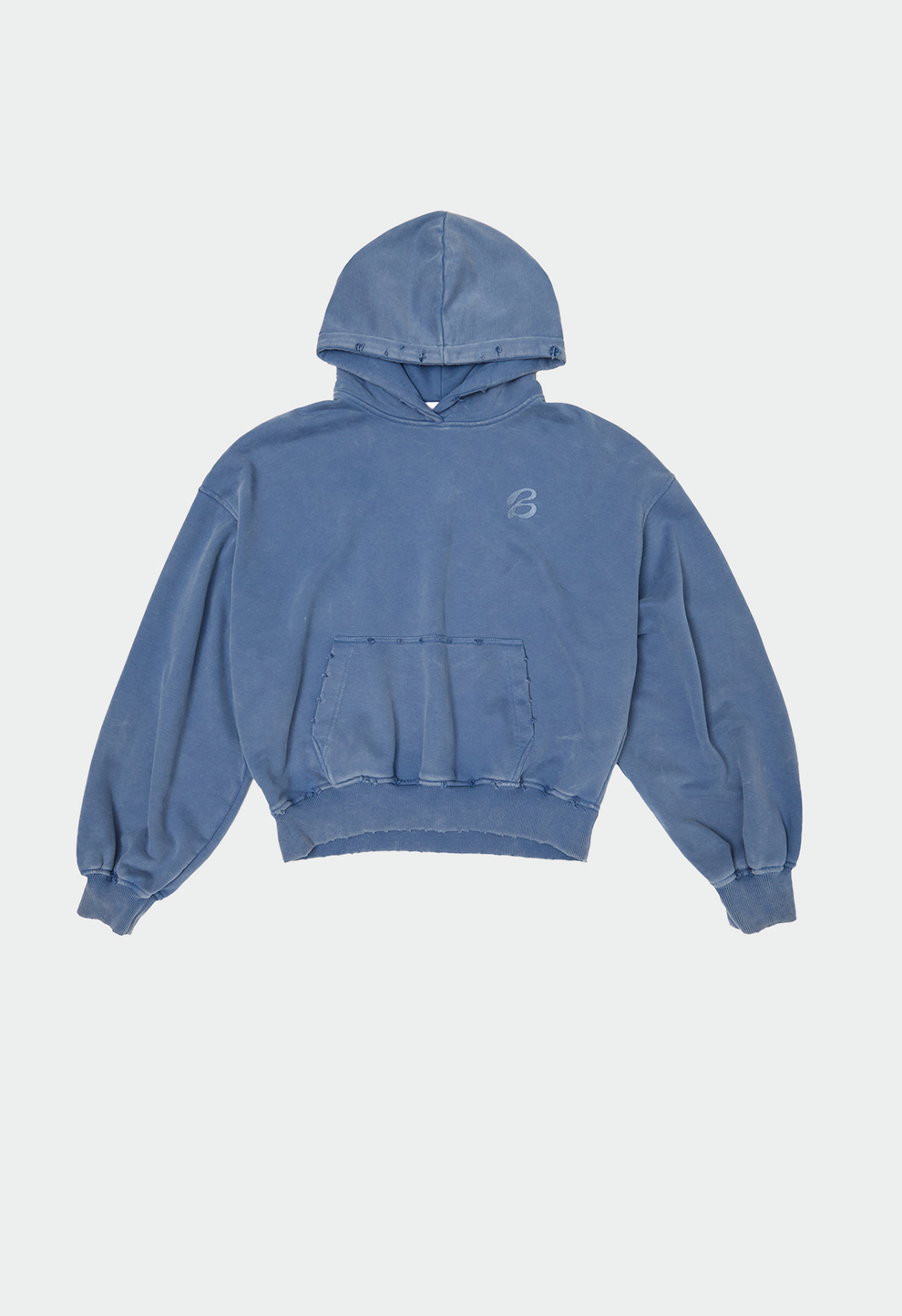 Жіноче худі оверсайз у синьому vintage wash кольорі