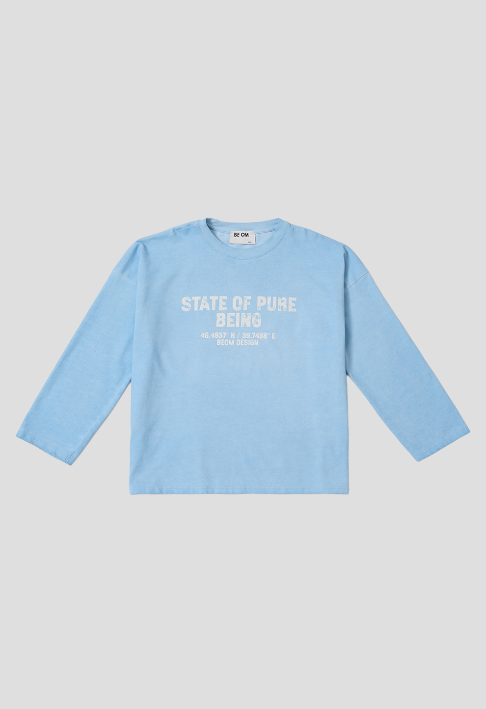 Жіночий лонгслів BEOMDSGN oversize блакитний STATE OF PURE