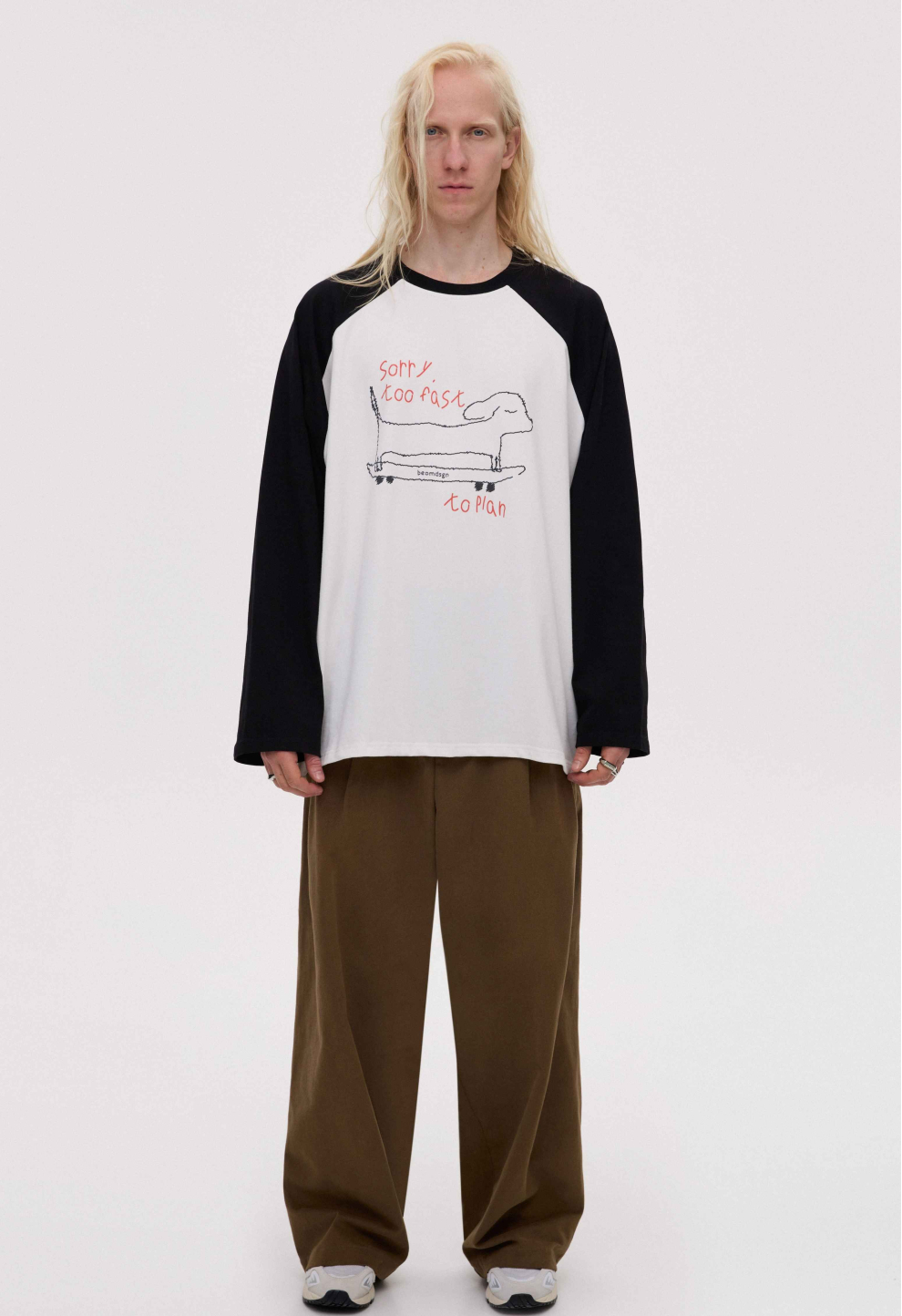 Longsleeve raglan oversized milky TOO FAST