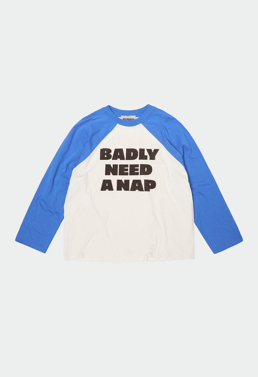 Чоловічий лонгслів реглан синьо-молочний NEED A NAP