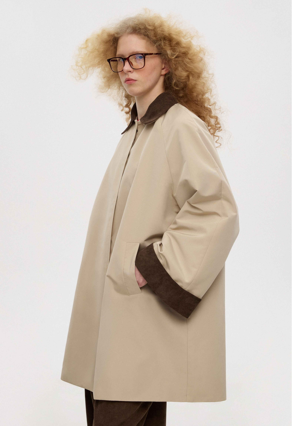 Beige trench coat