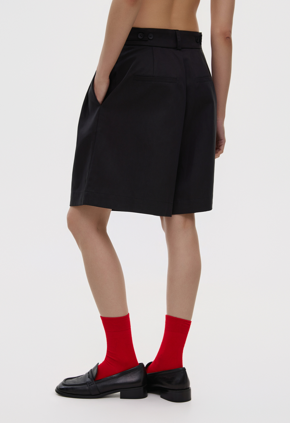 Women’s Black Pleated Shorts