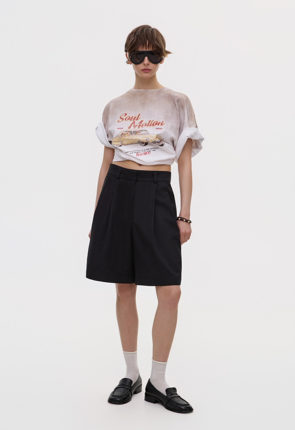 Women’s Black Pleated Shorts