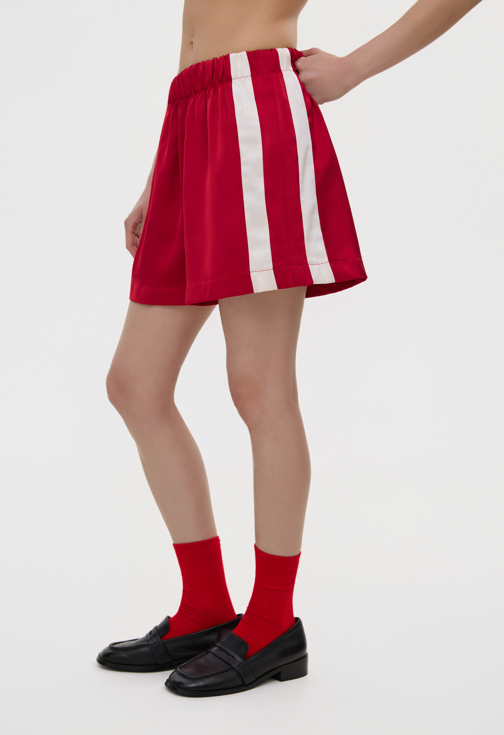 Women’s Red Satin Shorts