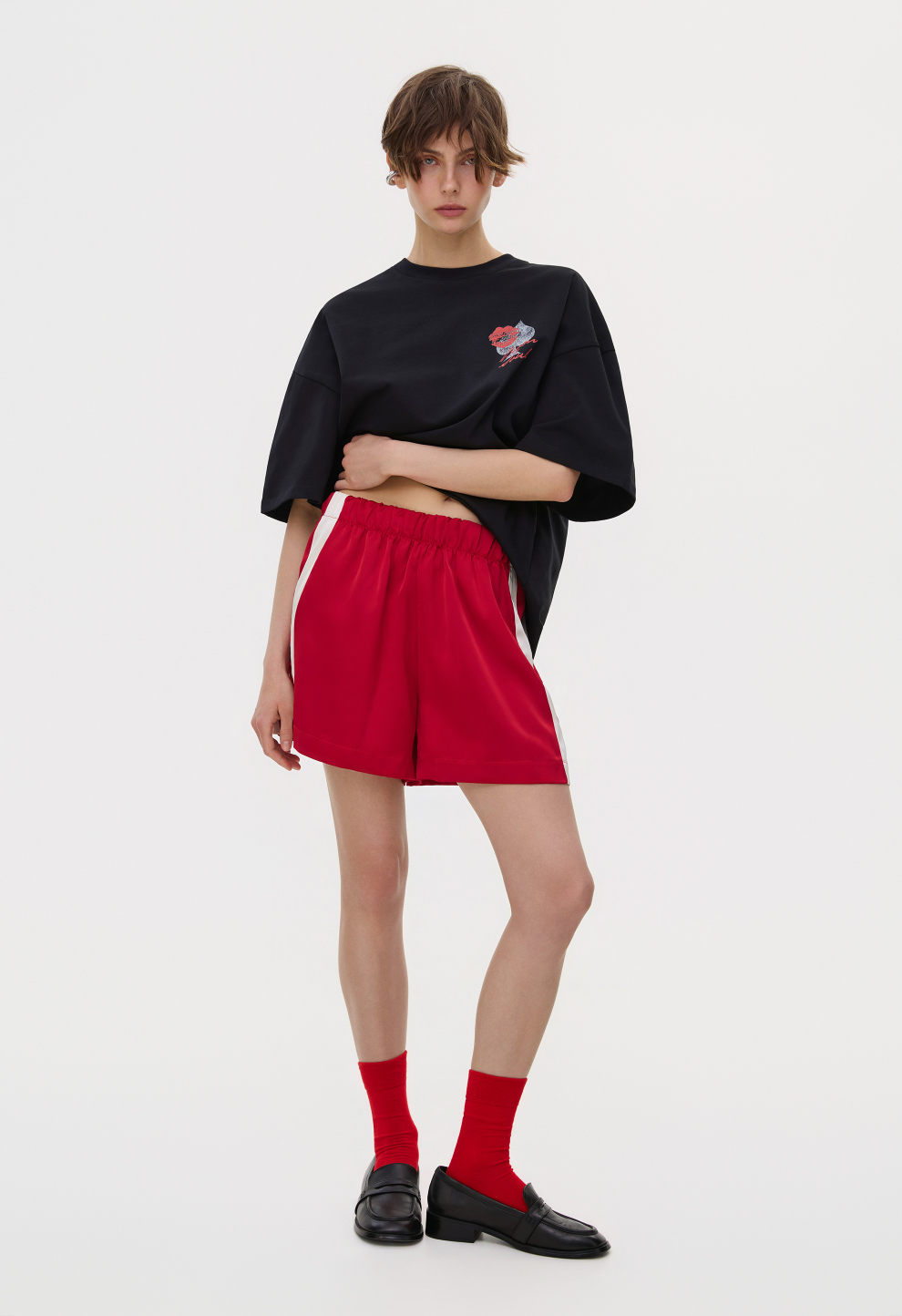 Women’s Red Satin Shorts
