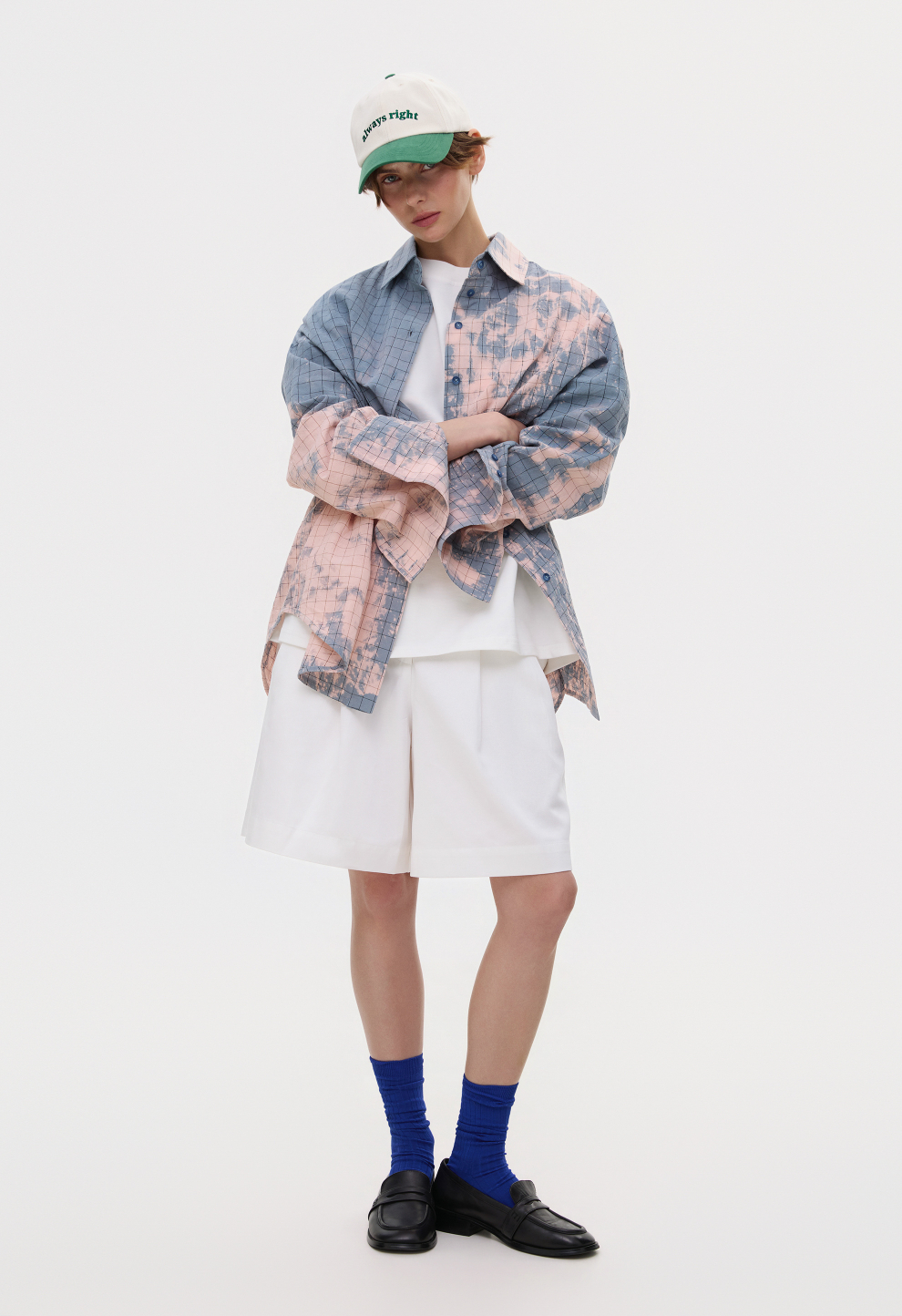 Жіноча oversize сорочка блакитна gradient