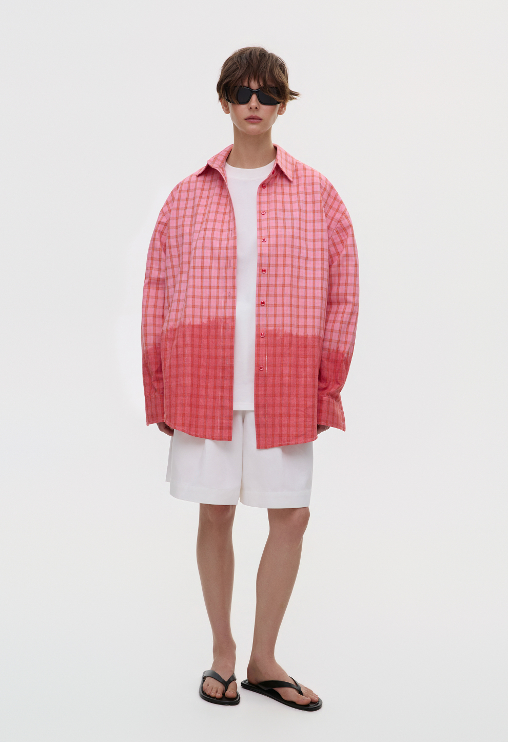Жіноча oversize сорочка рожева gradient
