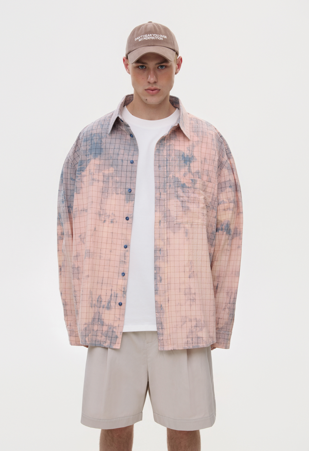 Чоловіча сорочка oversize блакитна gradient