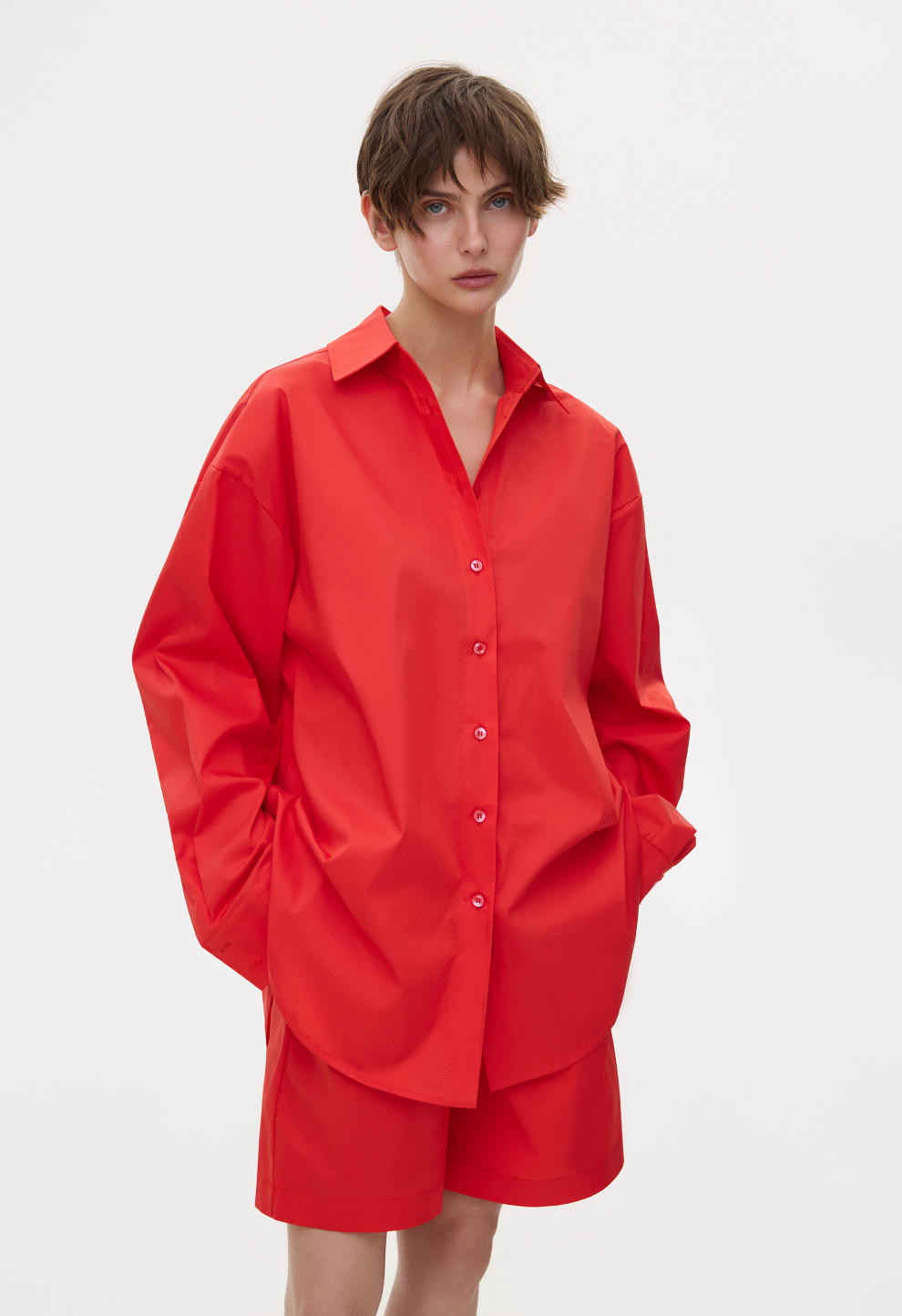 Жіноча oversize сорочка червона