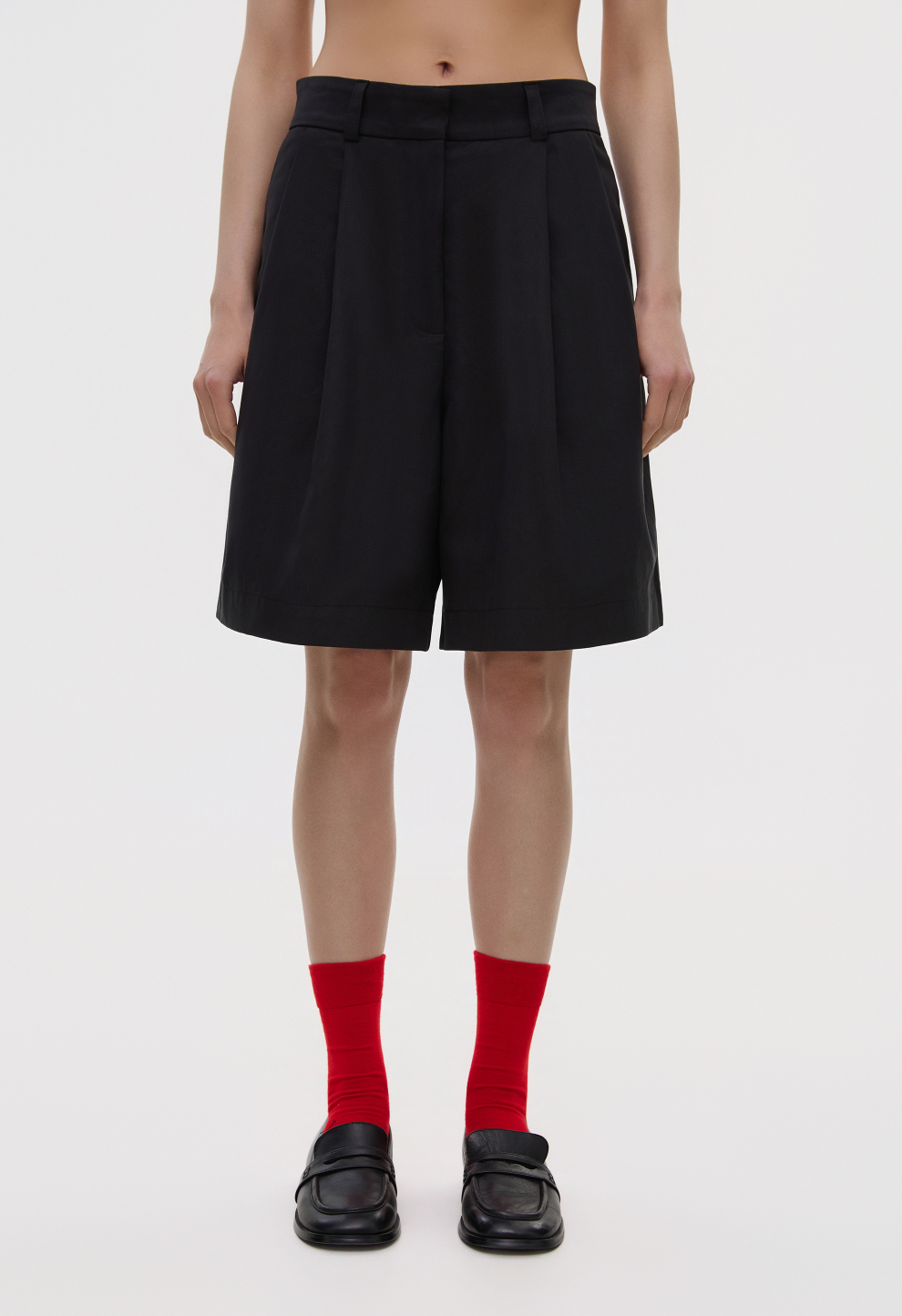 Women’s Black Pleated Shorts