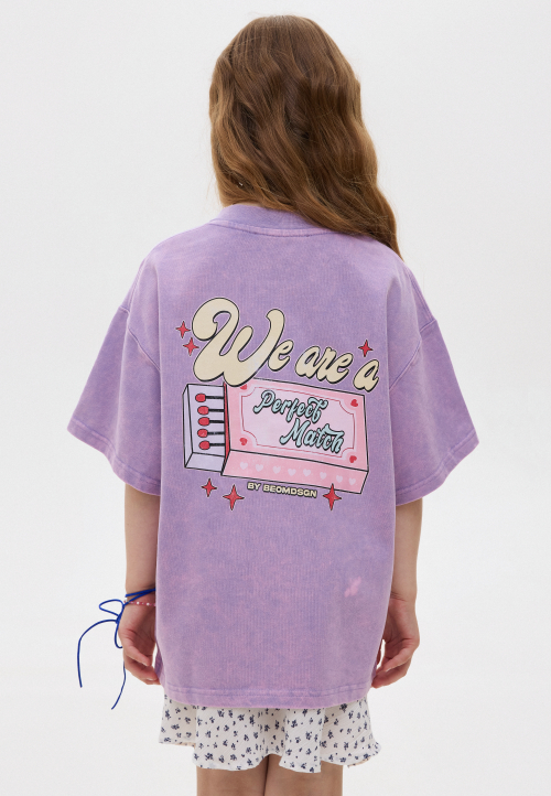 Футболка оверсайз лілова Perfect Match