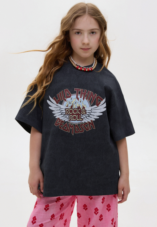 Футболка оверсайз "Wild Things" чорний вінтаж