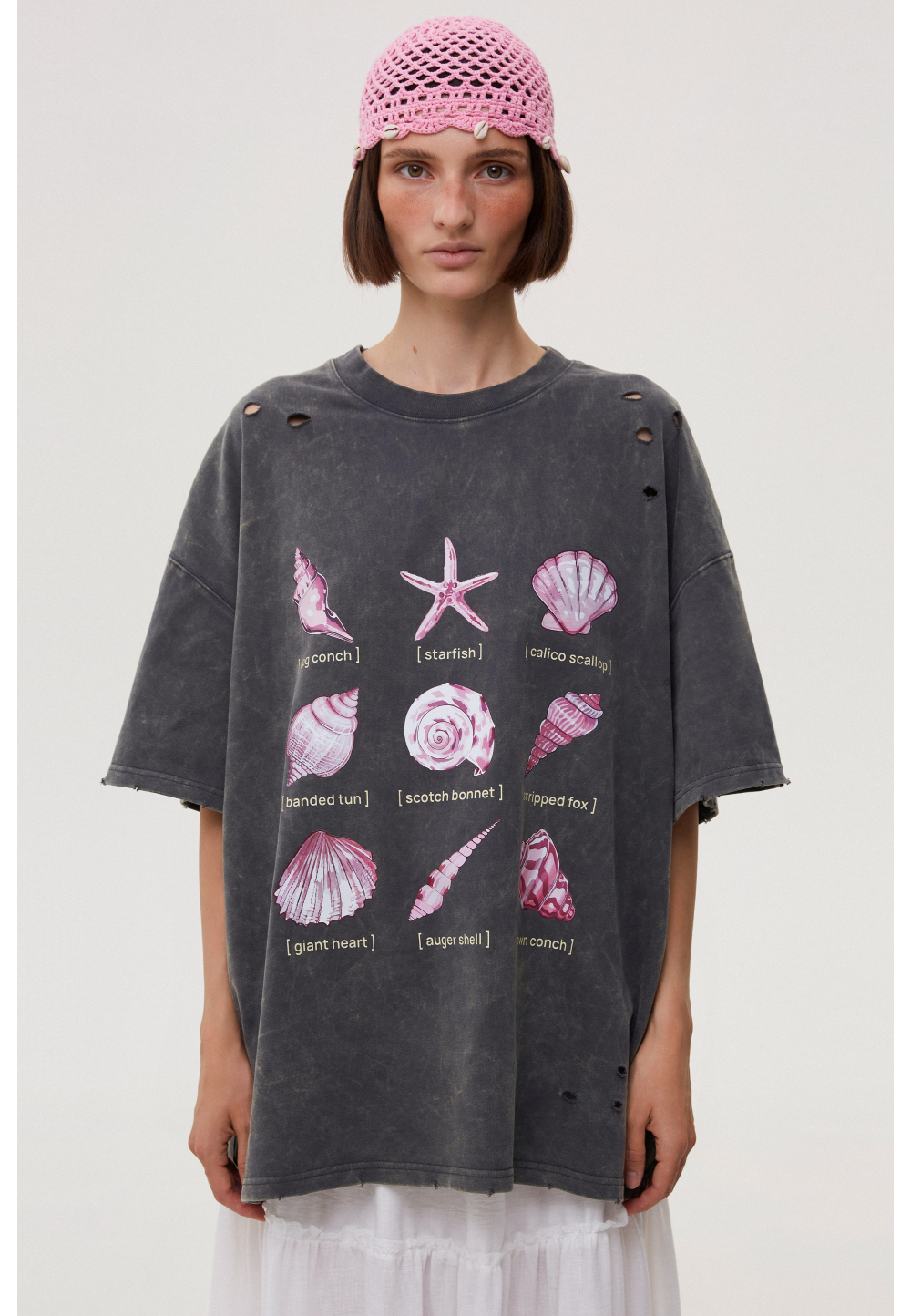 Oversized Graphite Boiled T-Shirt "Mushly"