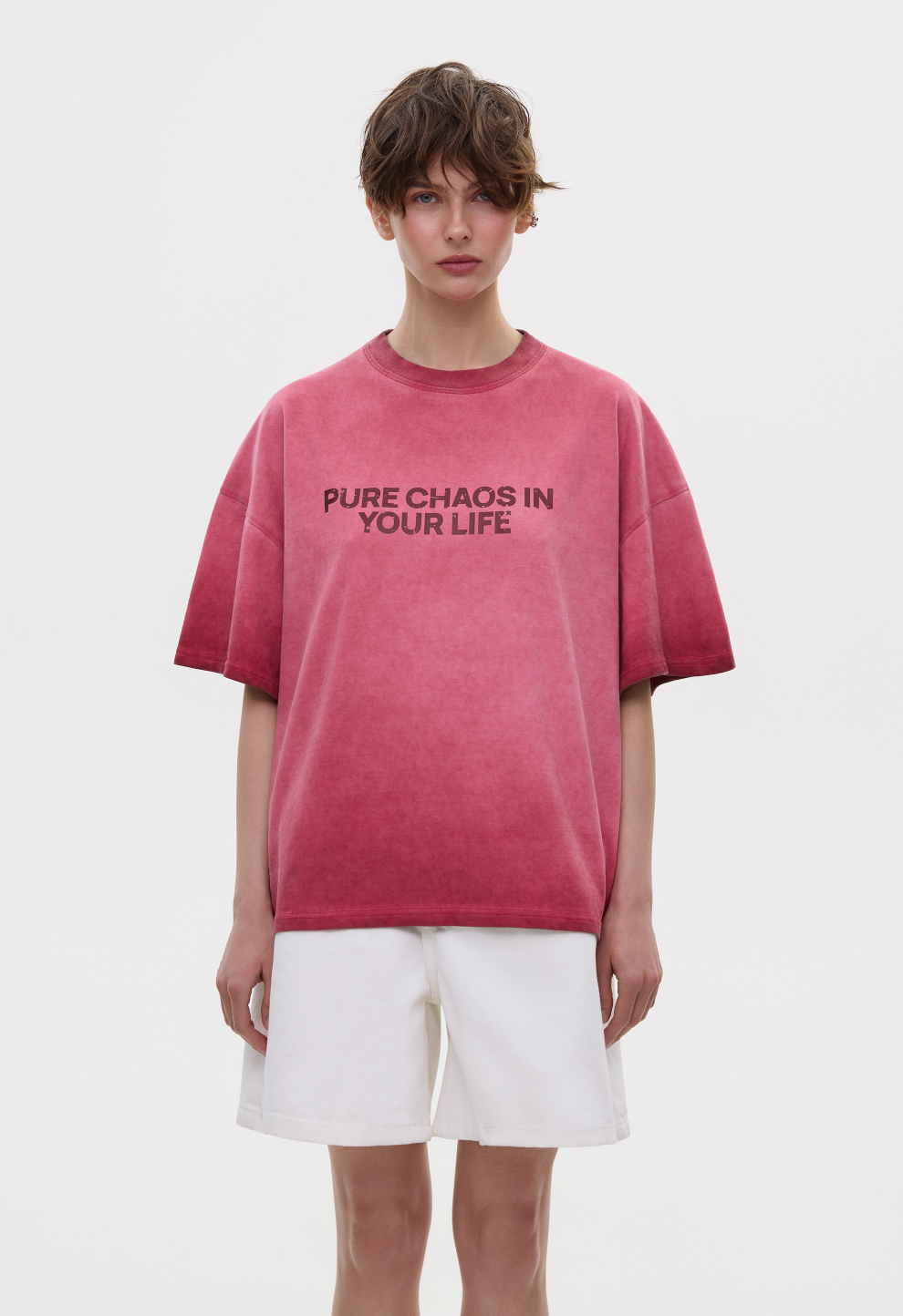 Women’s Red Oversized T-Shirt PURE CHAOS