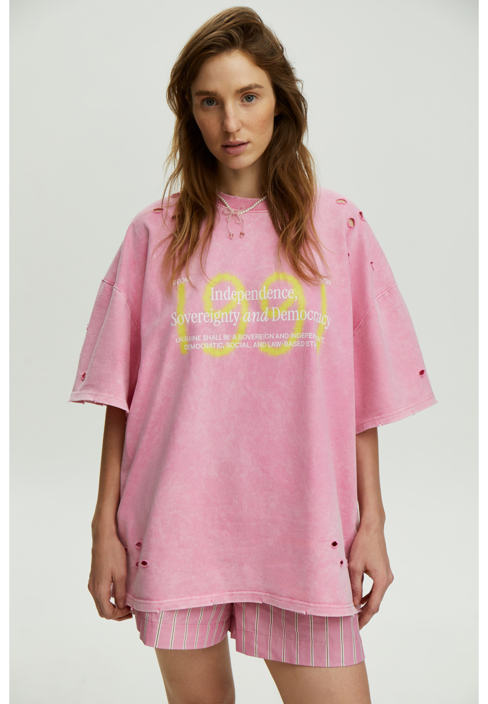 Oversized pink t-shirt made in 1991